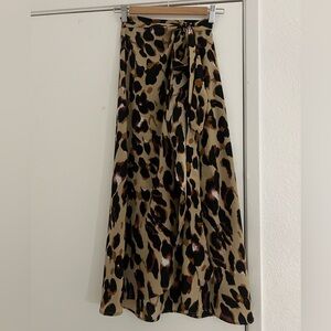 Leopard Print Midi wrap  Skirt